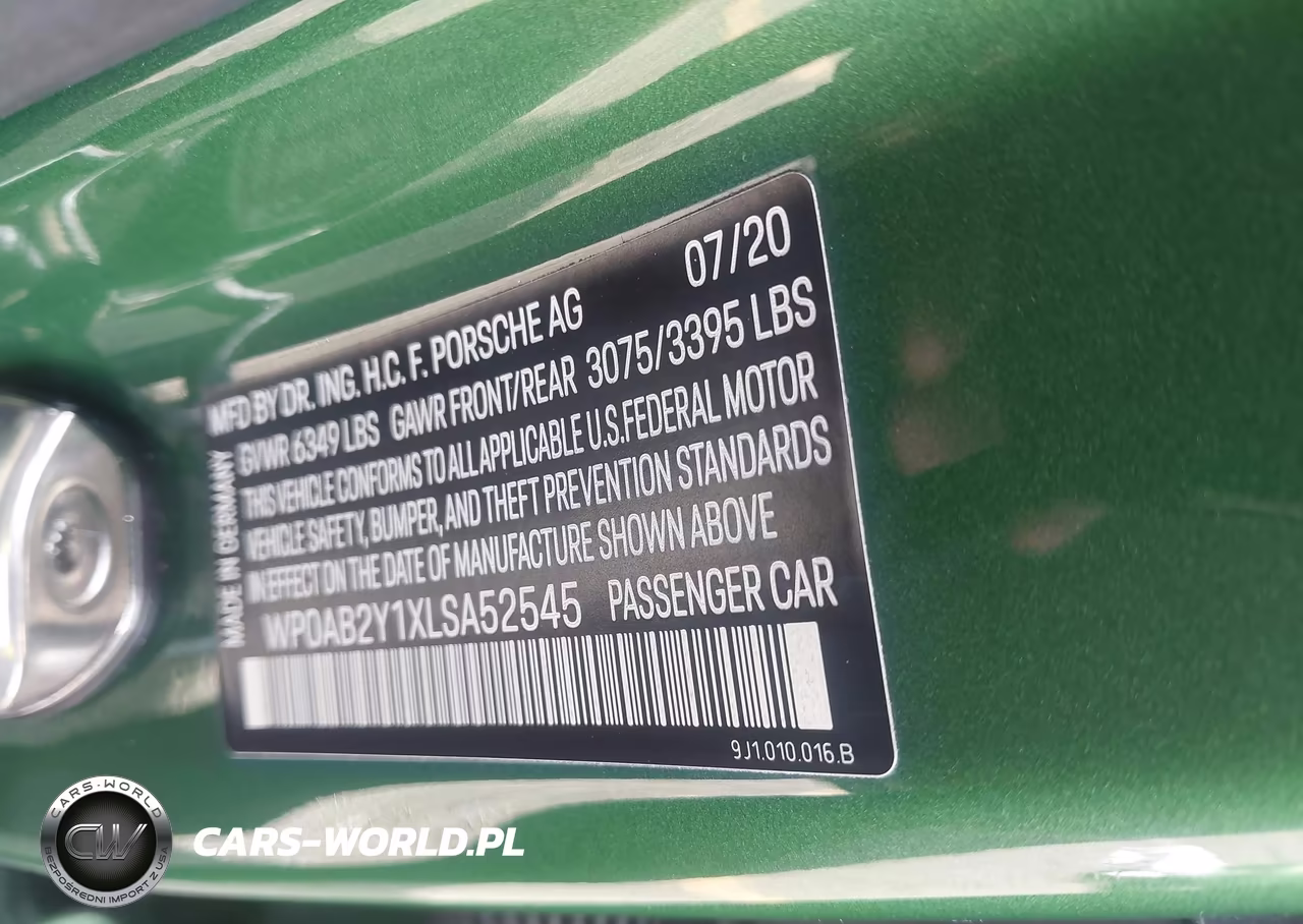 2020 Porsche Taycan 4S VIN:WP0AB2Y1XLSA52545 - 9