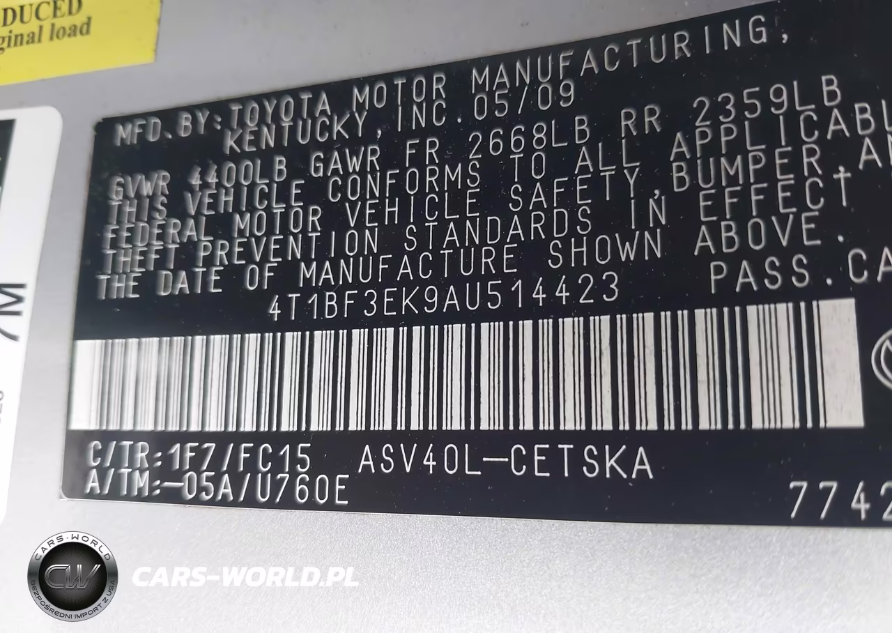 2010 Toyota Camry Se VIN:4T1BF3EK9AU514423 - 9