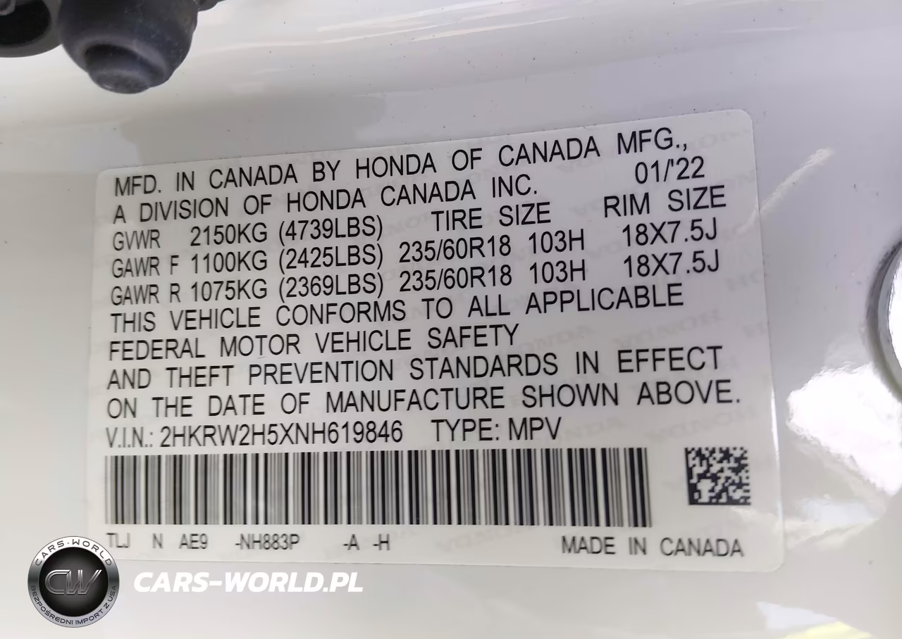 2022 Honda Cr-V Awd Ex VIN:2HKRW2H5XNH619846 - 9