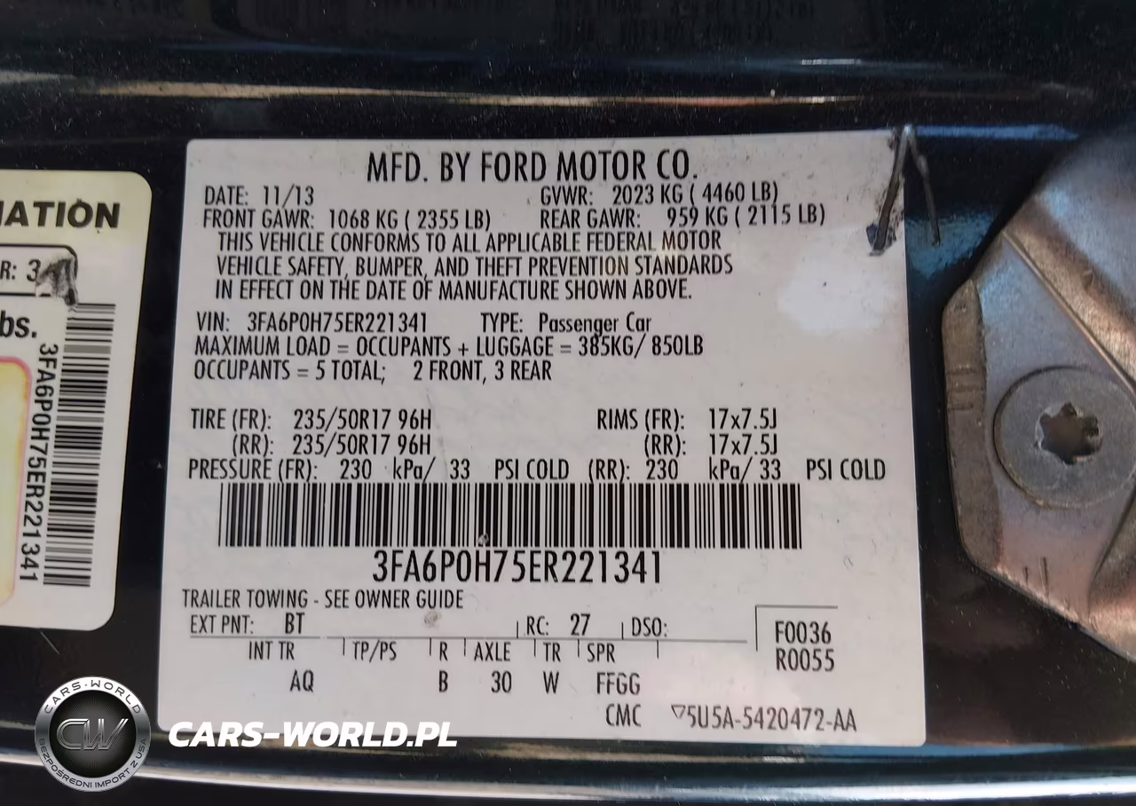 2014 Ford Fusion Se VIN:3FA6P0H75ER221341 - 9