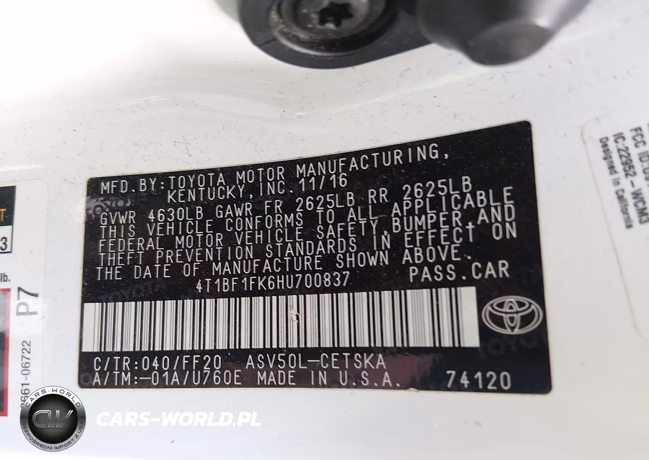 2017 Toyota Camry Se VIN:4T1BF1FK6HU700837 - 9