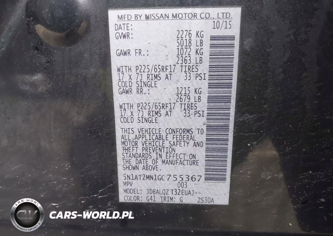 2016 Nissan Rogue Sv VIN:5N1AT2MN1GC755367 - 9