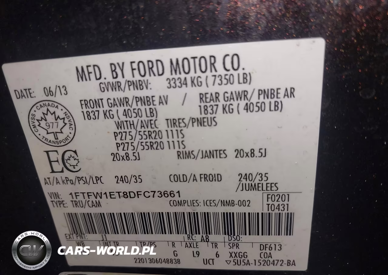 2013 Ford F-150 Platinum VIN:1FTFW1ET8DFC73661 - 9