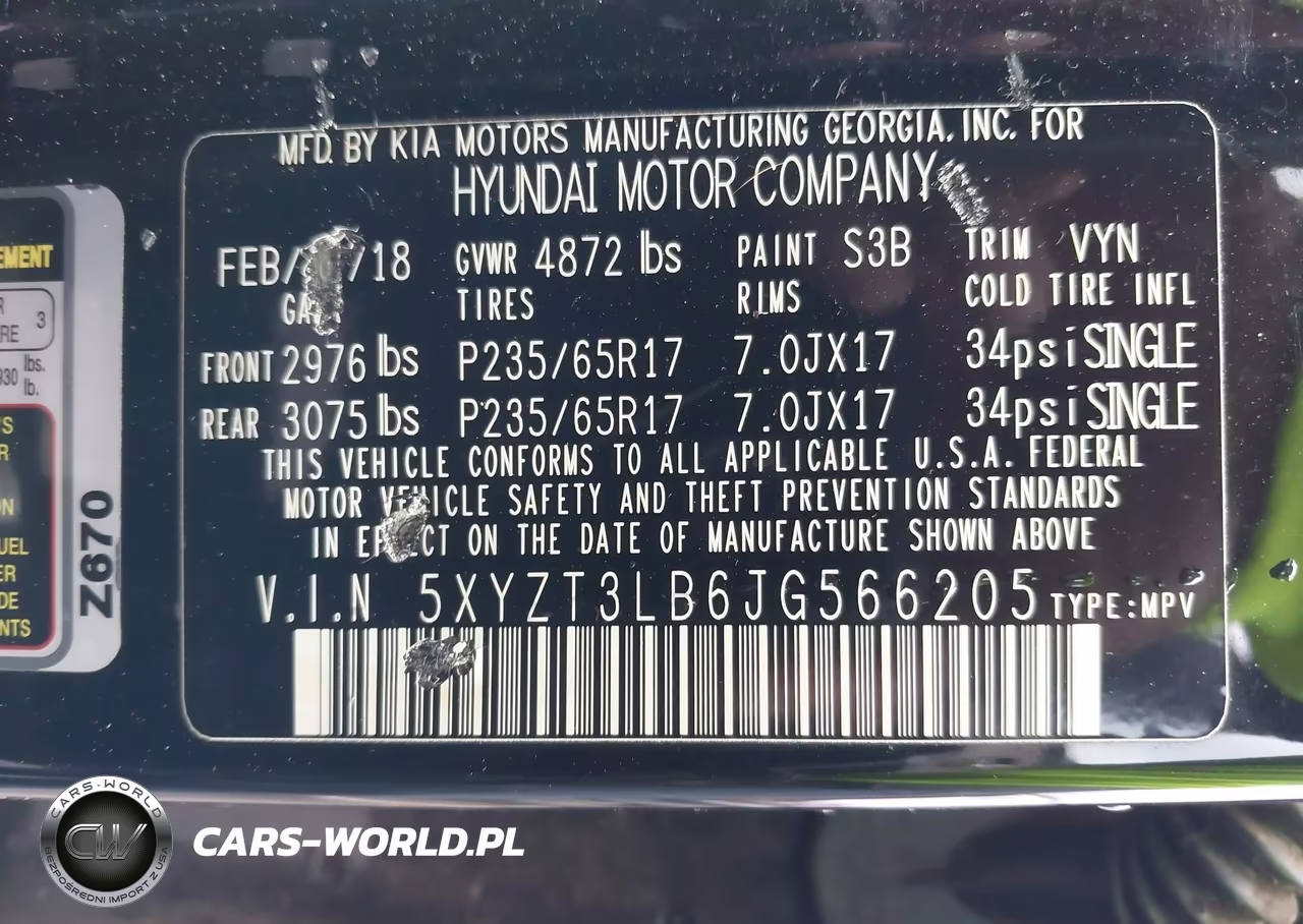 2018 Hyundai Santa Fe Sport 2.4L VIN:5XYZT3LB6JG566205 - 9