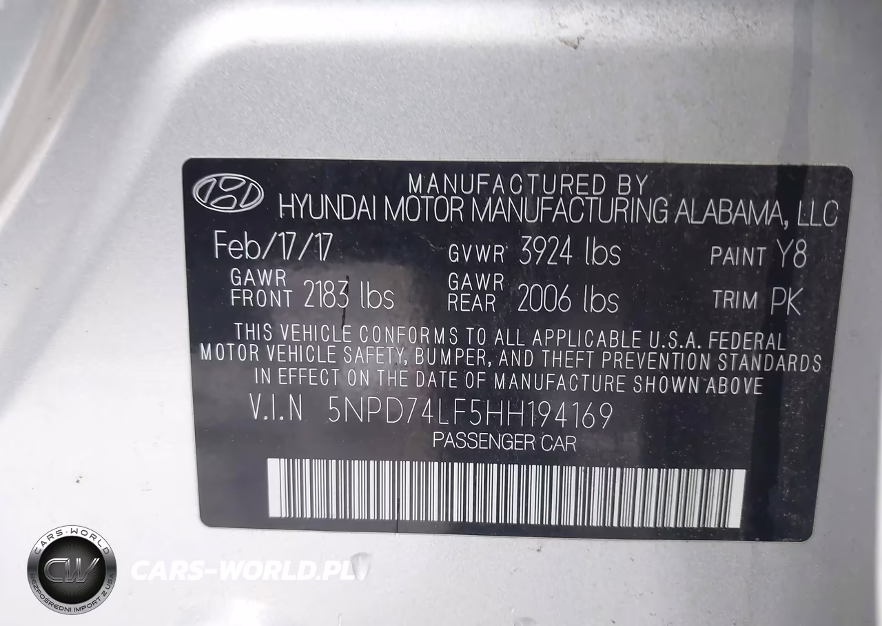 2017 Hyundai Elantra Se VIN:5NPD74LF5HH194169 - 9
