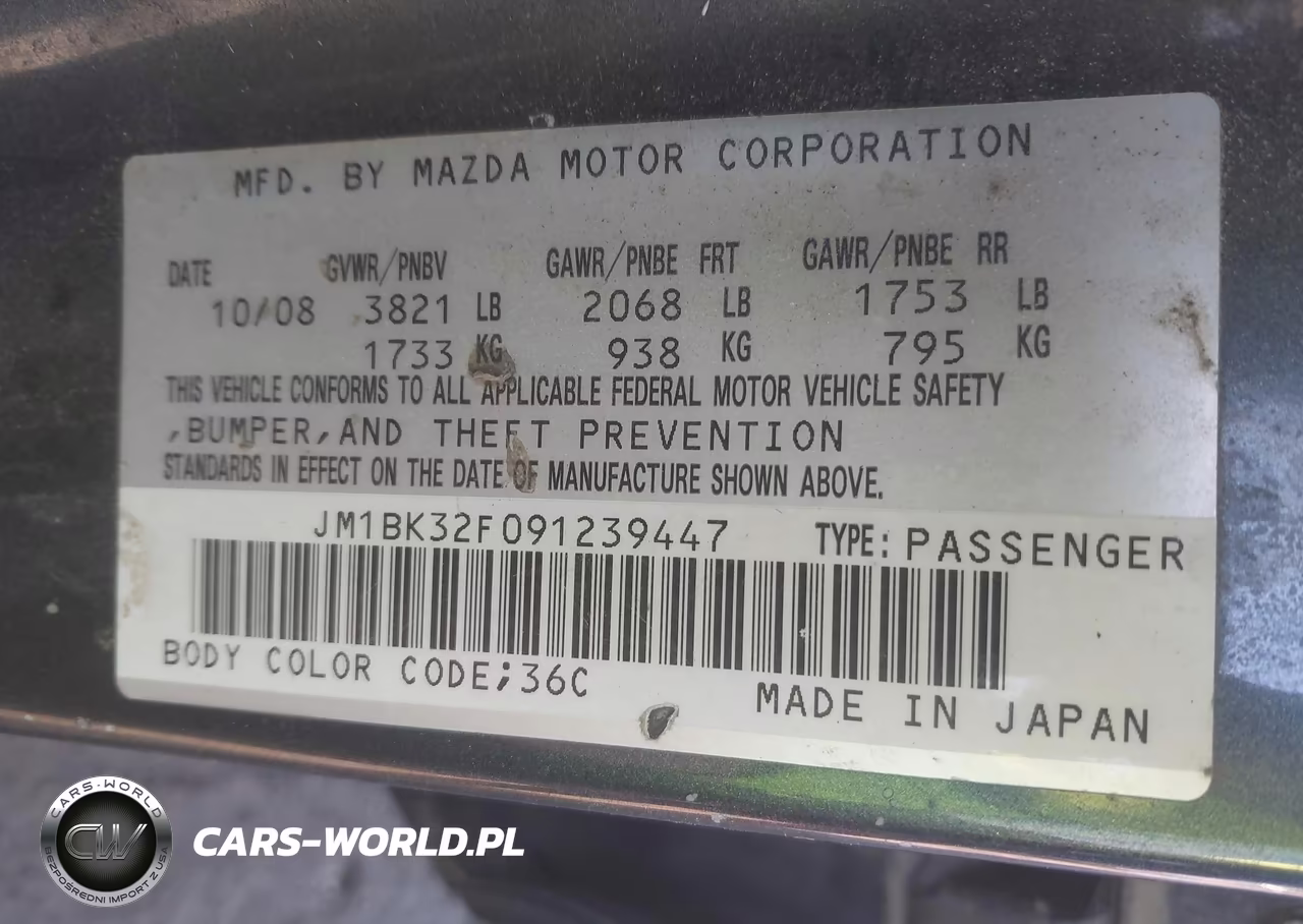 2009 Mazda Mazda3 I VIN:JM1BK32F091239447 - 9