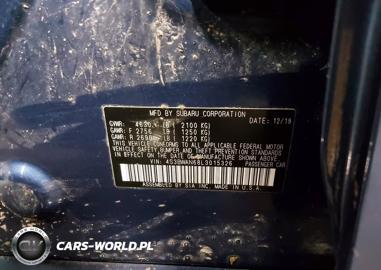 2020 Subaru Legacy Limited VIN:4S3BWAN68L3015326 - 9