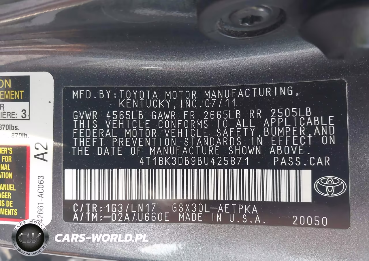 2011 Toyota Avalon Limited VIN:4T1BK3DB9BU425871 - 9