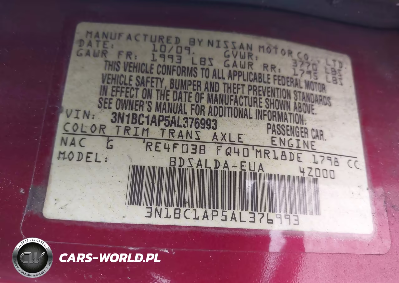 2010 Nissan Versa 1.8S VIN:3N1BC1AP5AL376993 - 9