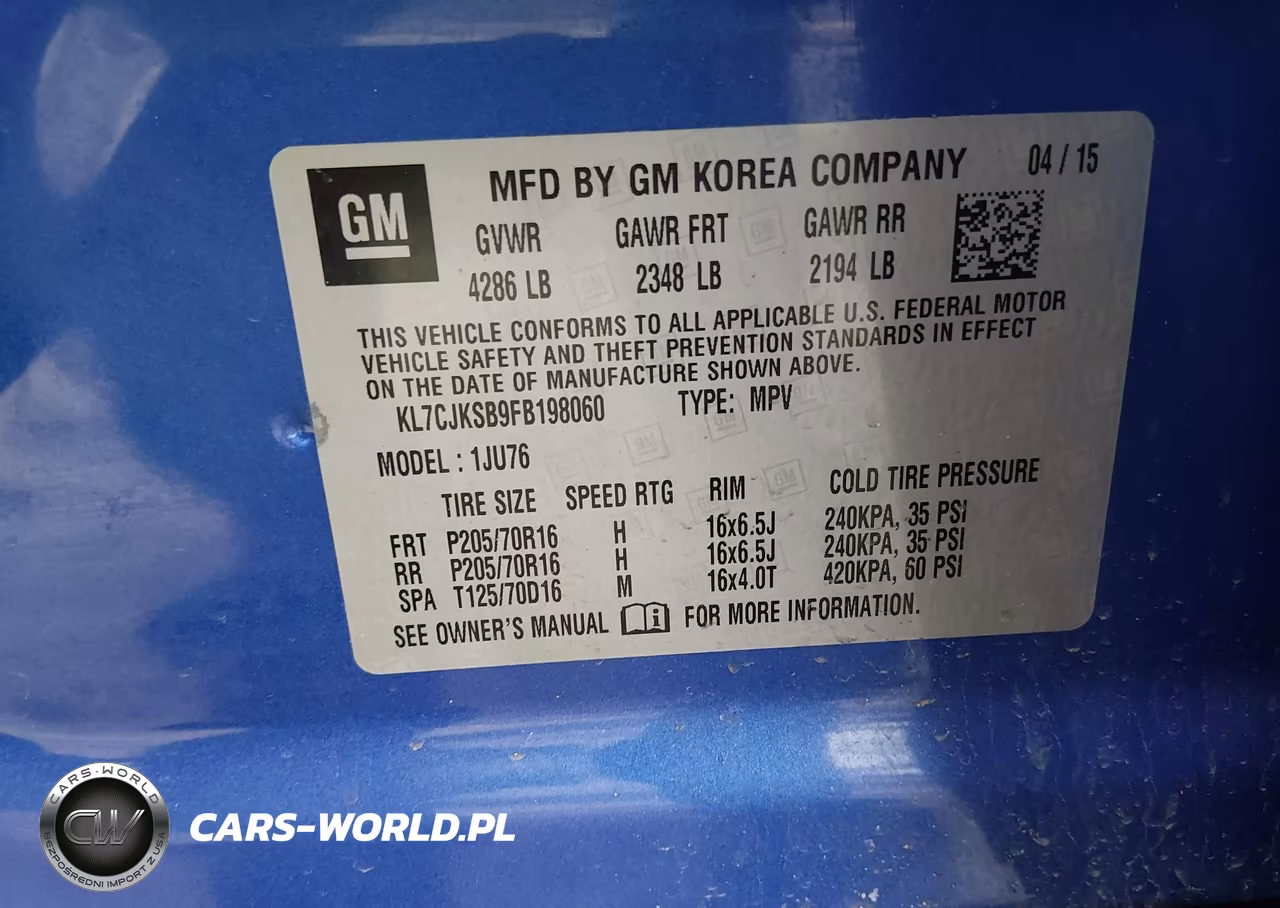 2015 Chevrolet Trax 1Ls VIN:KL7CJKSB9FB198060 - 9