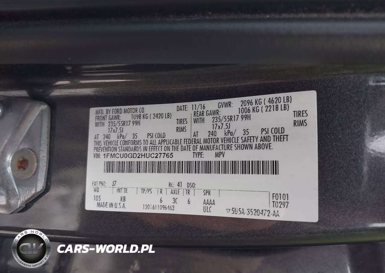 2017 Ford Escape Se VIN:1FMCU0GD2HUC27765 - 9