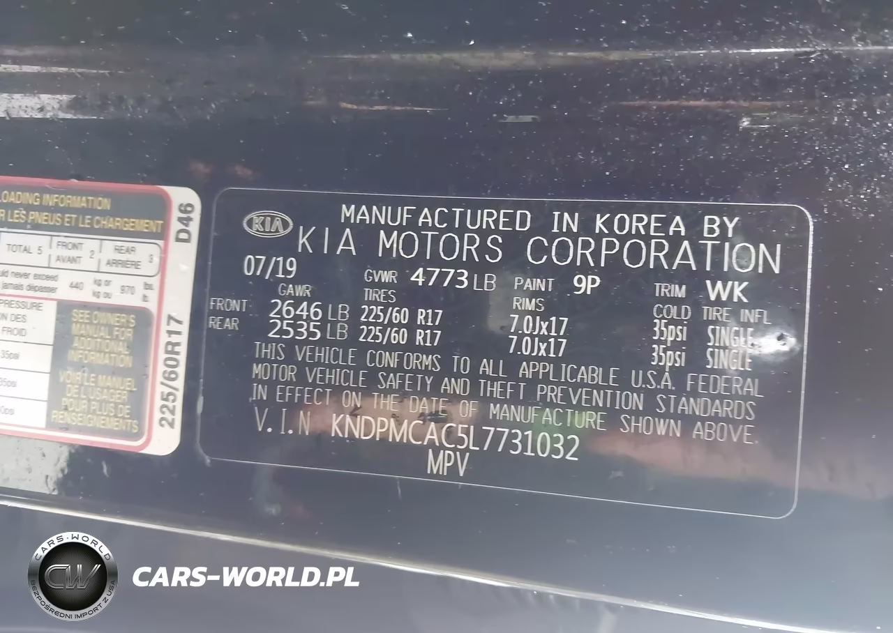 2020 Kia Sportage Lx VIN:KNDPMCAC5L7731032 - 9