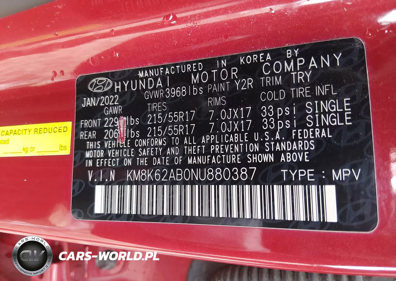 2022 Hyundai Kona Sel VIN:KM8K62AB0NU880387 - 9