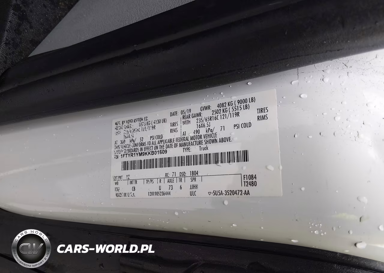2019 Ford Transit-250 VIN:1FTYR1YM9KKB01809 - 9