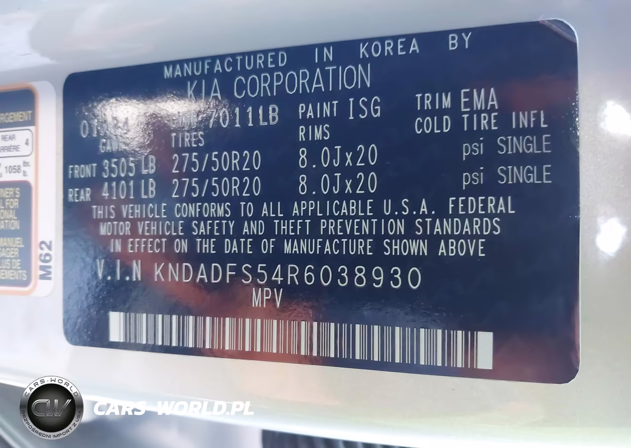 2024 Kia Ev9 Land VIN:KNDADFS54R6038930 - 9