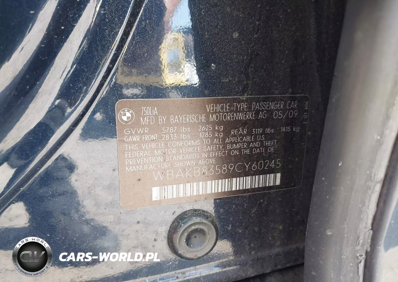 2009 BMW 750Li VIN:WBAKB83589CY60245 - 9