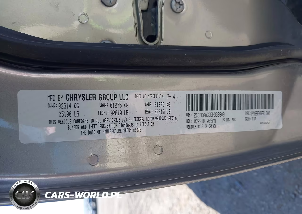 2014 Chrysler 300 VIN:2C3CCAAG3EH335900 - 9