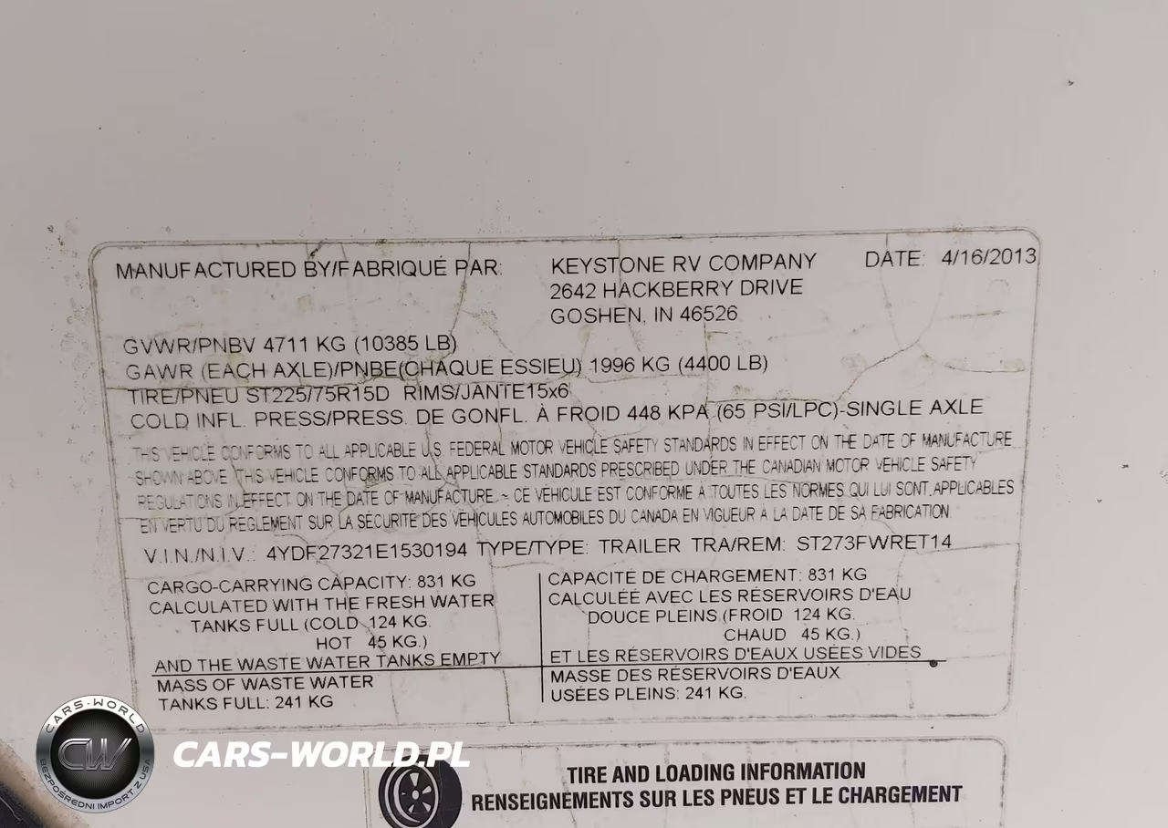 2014 Keystone Sprinter Sprinter 277Rls VIN:4YDF27321E1530194 - 9