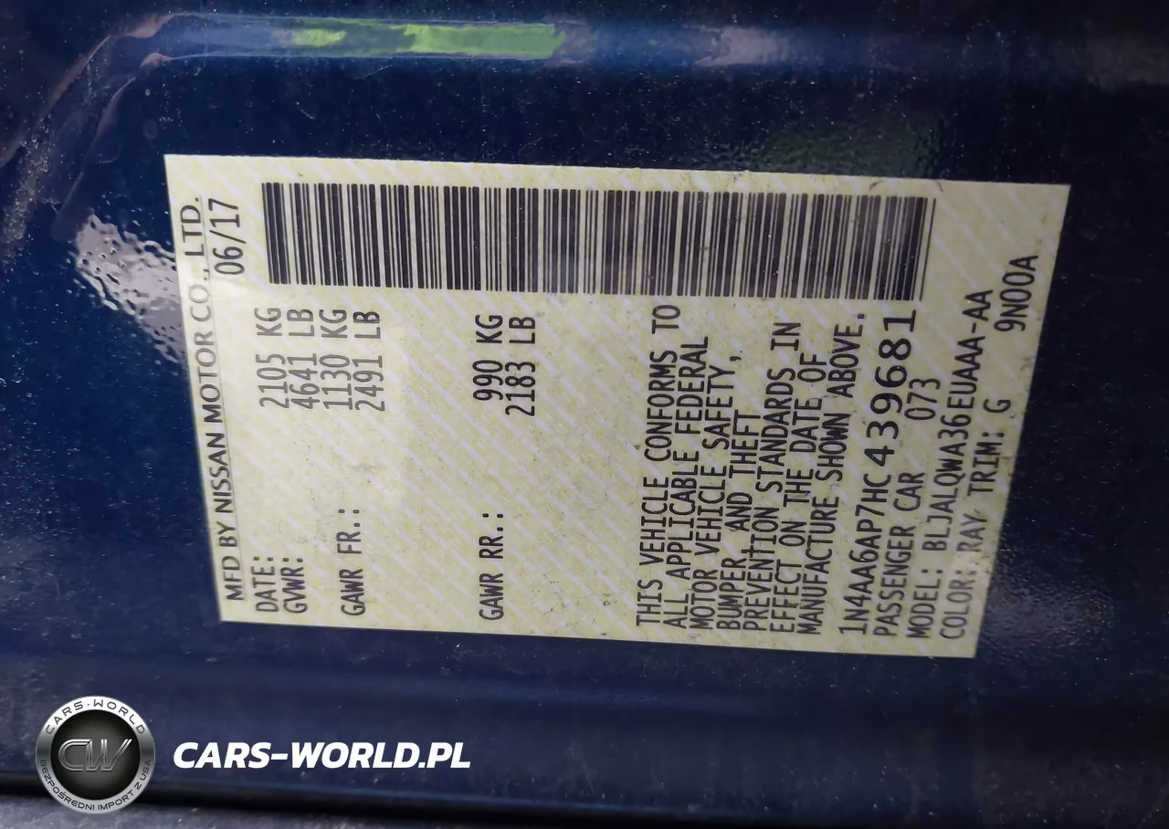 2017 Nissan Maxima 3.5 S VIN:1N4AA6AP7HC439681 - 9