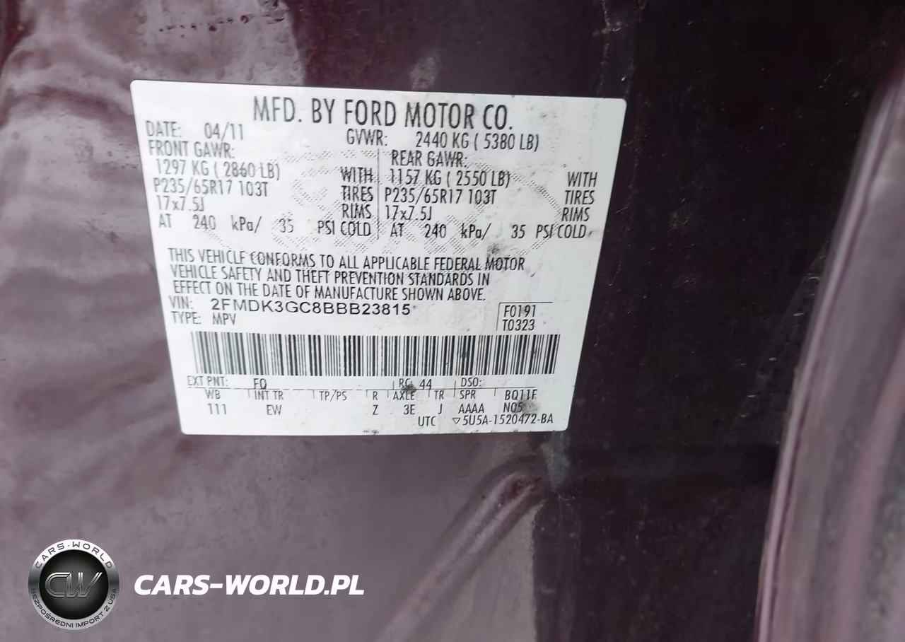2011 Ford Edge Se VIN:2FMDK3GC8BBB23815 - 9