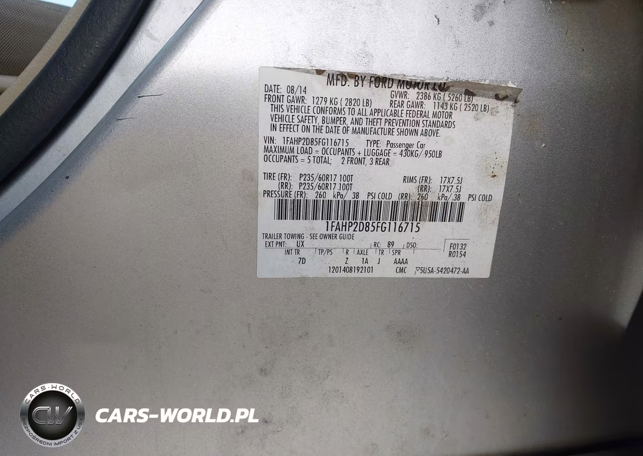 2015 Ford Taurus Se VIN:1FAHP2D85FG116715 - 9