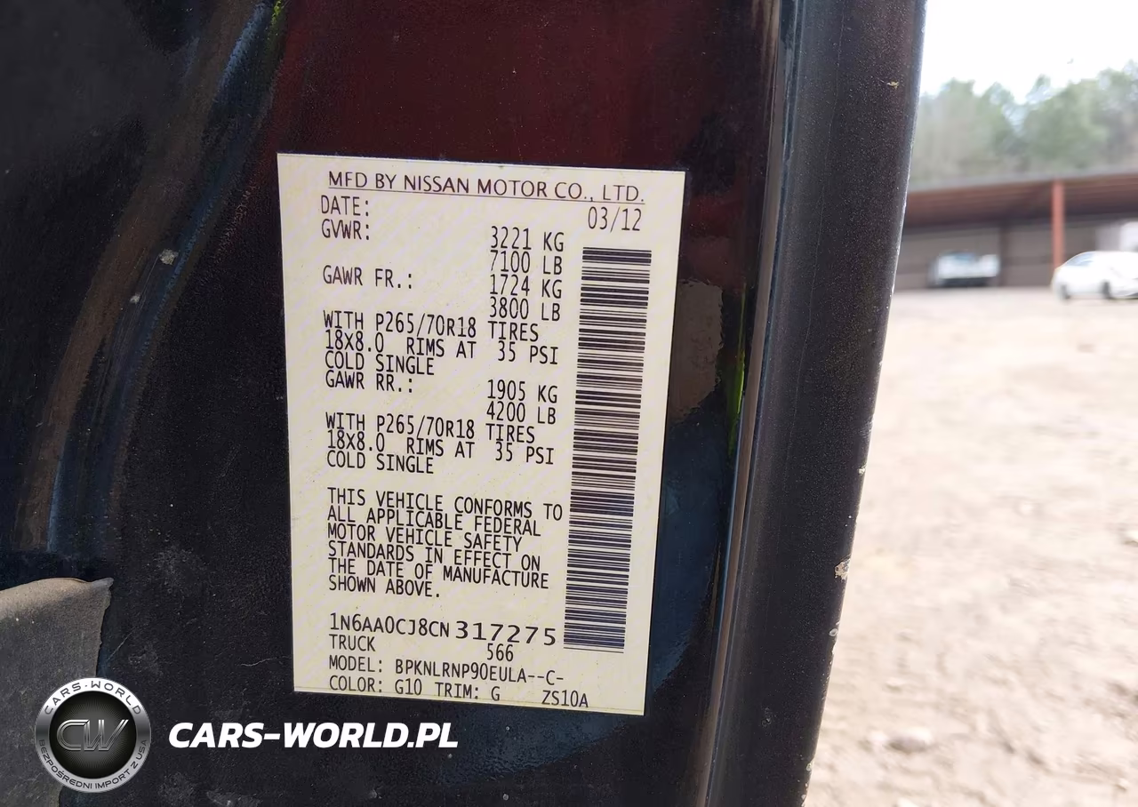 2012 Nissan Titan S VIN:1N6AA0CJ8CN317275 - 9