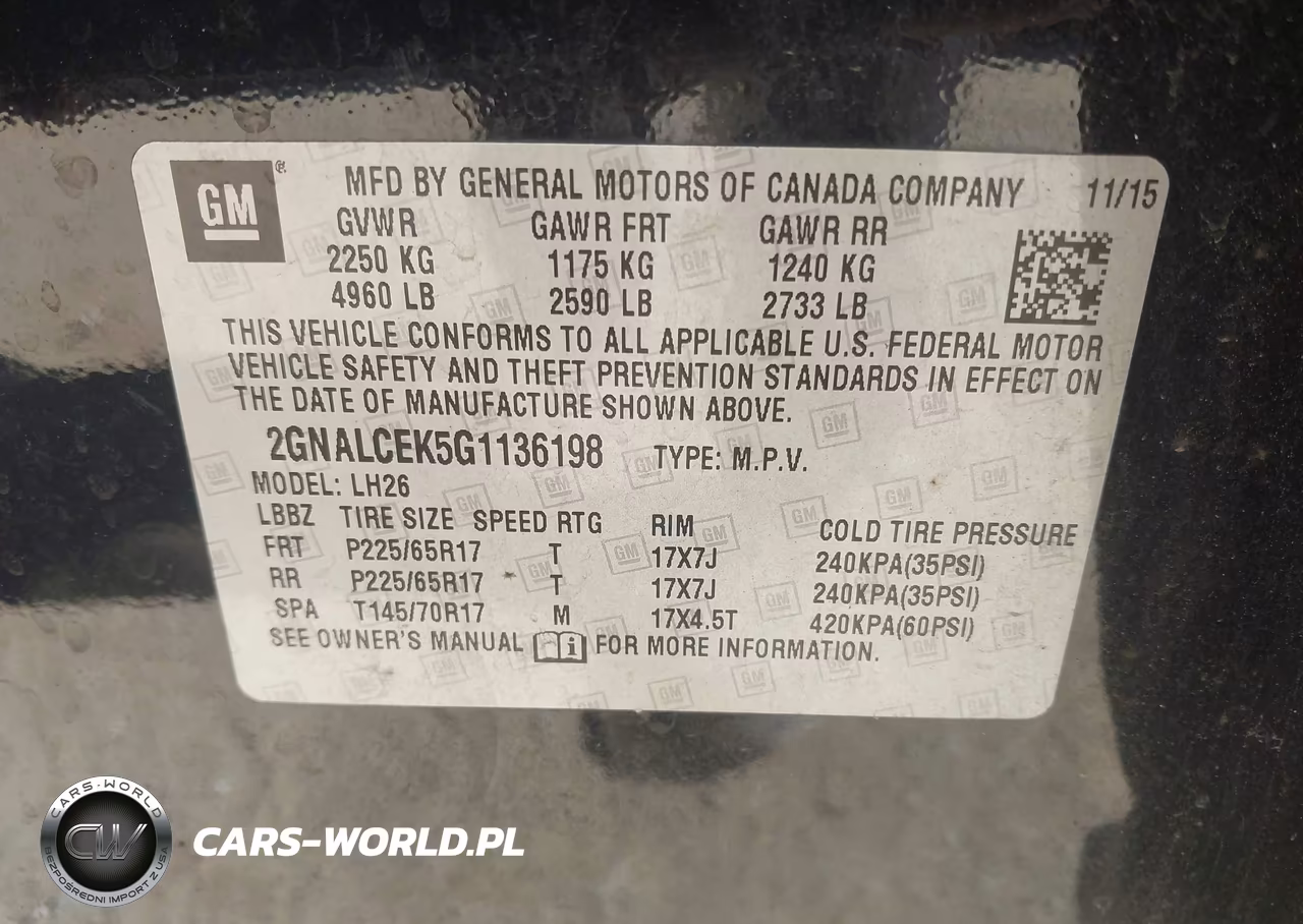 2016 Chevrolet Equinox Lt VIN:2GNALCEK5G1136198 - 9