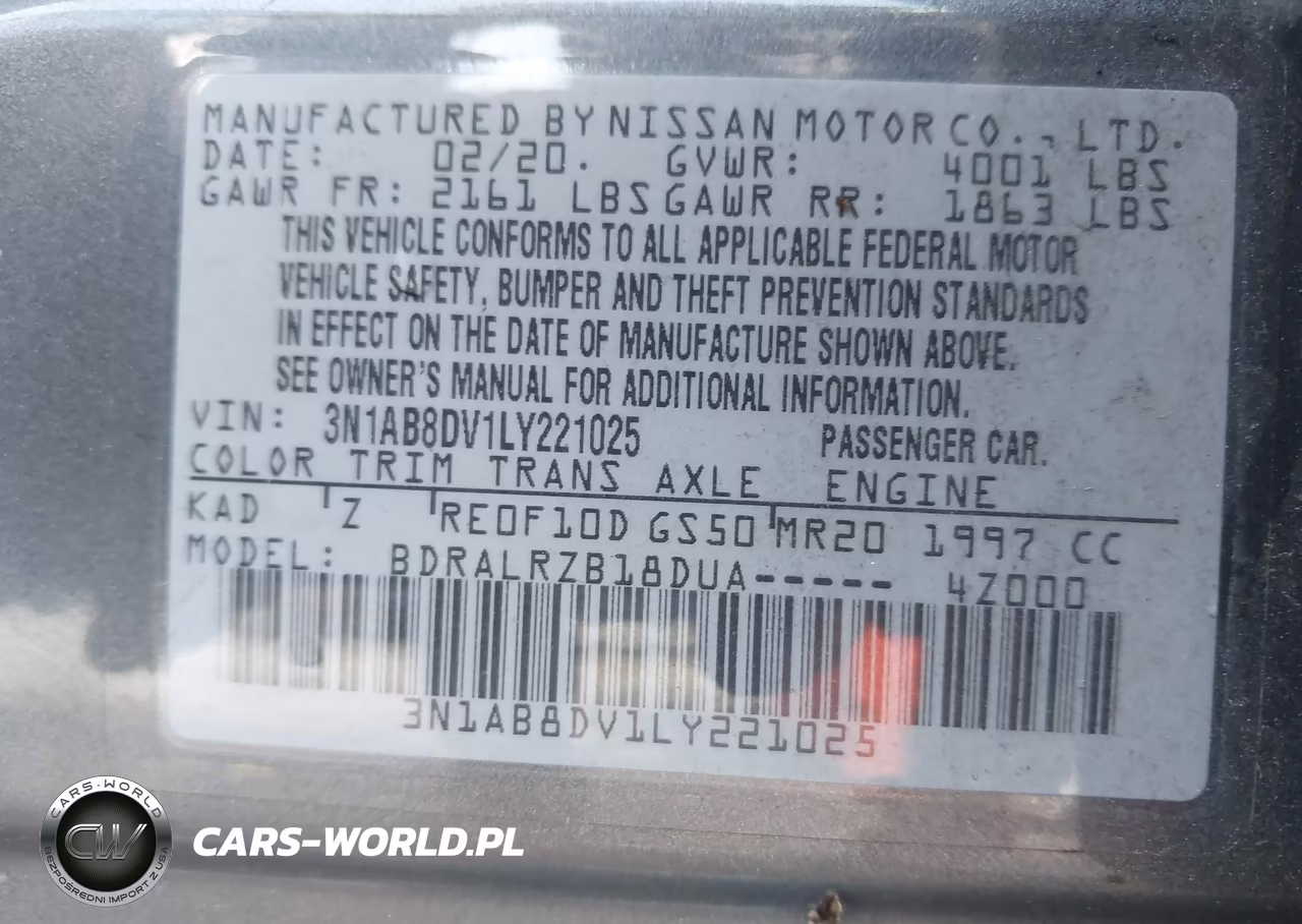 2020 Nissan Sentra Sr Xtronic Cvt VIN:3N1AB8DV1LY221025 - 9