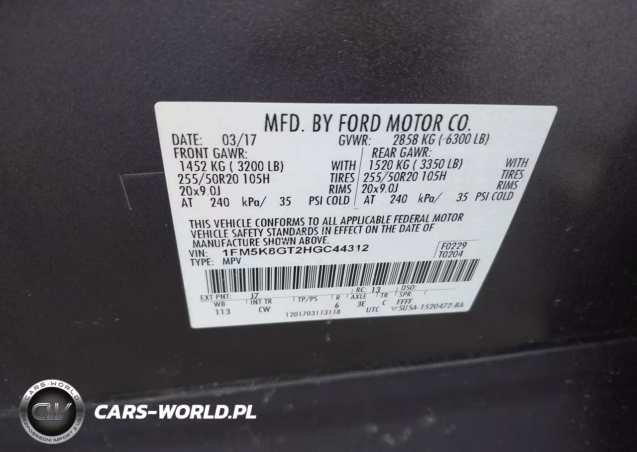 2017 Ford Explorer Sport VIN:1FM5K8GT2HGC44312 - 9