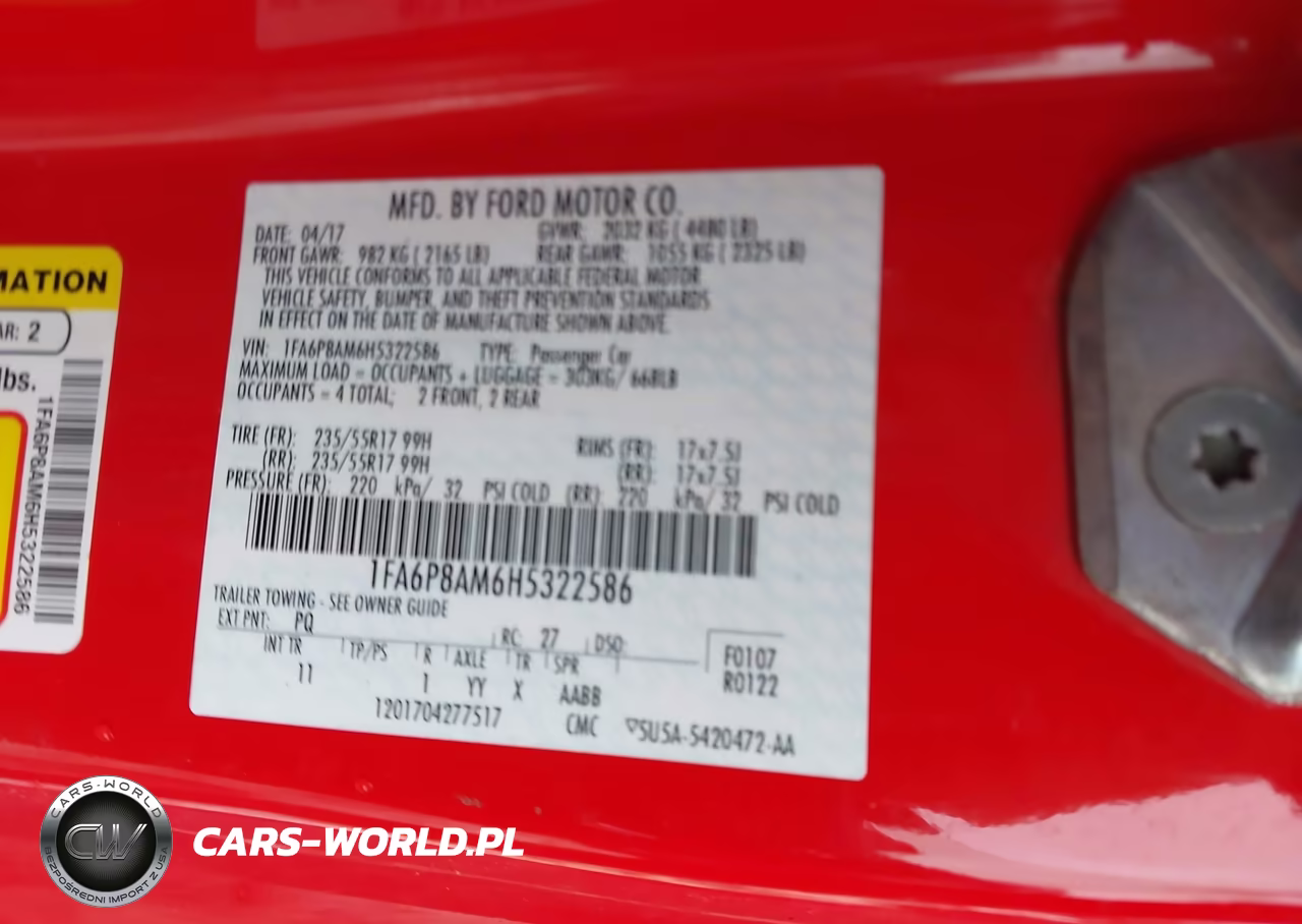 2017 Ford Mustang V6 VIN:1FA6P8AM6H5322586 - 9