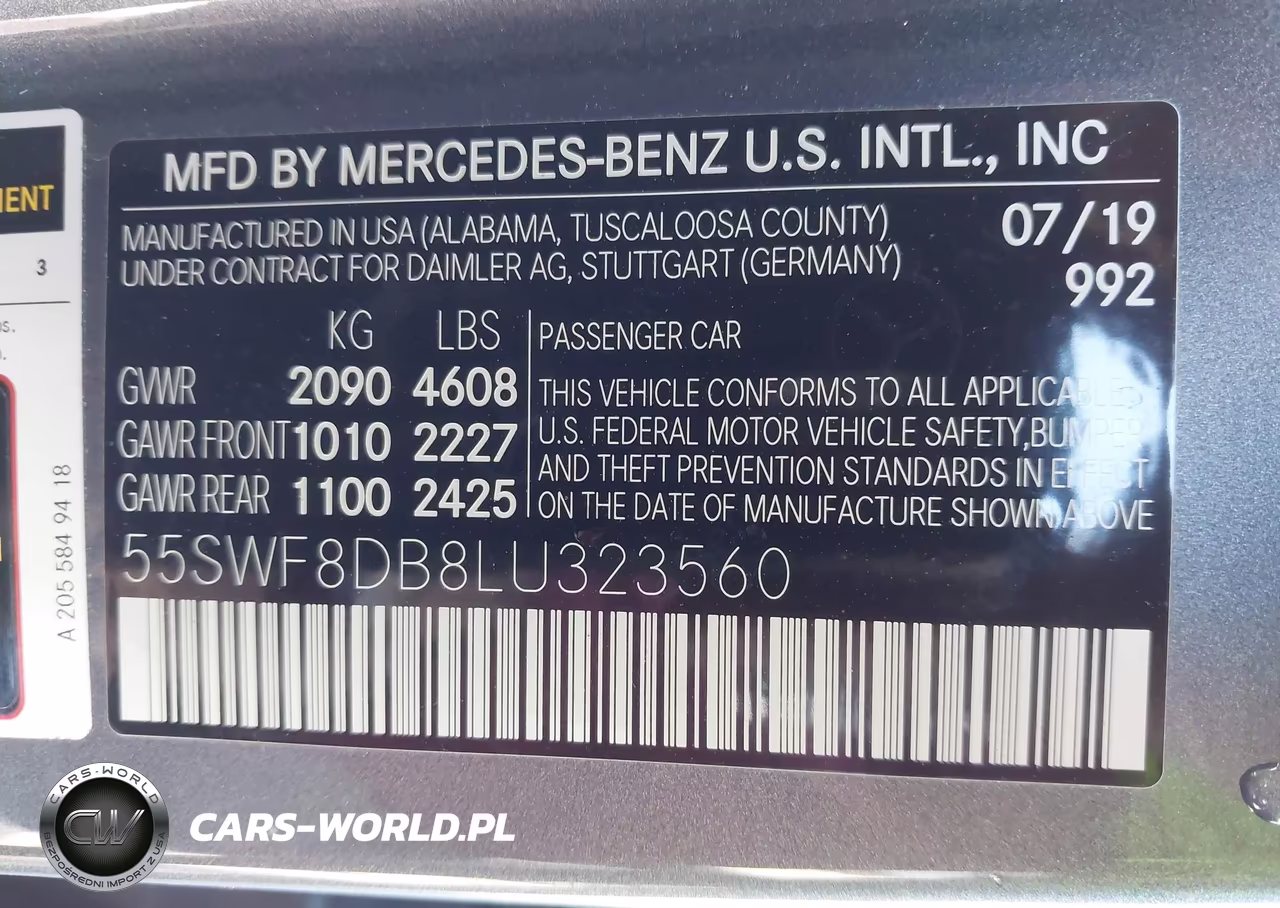 2020 Mercedes-Benz C 300 VIN:55SWF8DB8LU323560 - 9