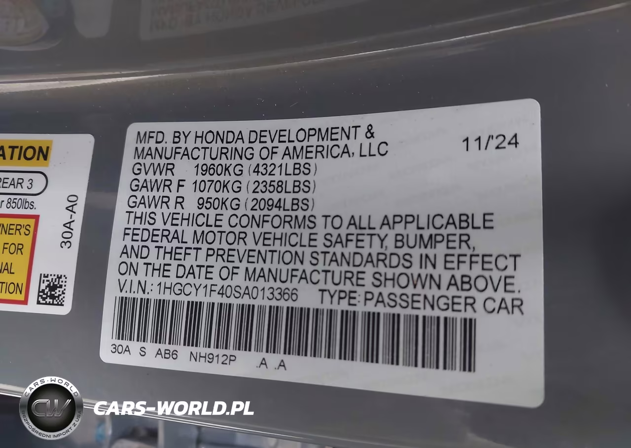 2025 Honda Accord Se VIN:1HGCY1F40SA013366 - 9