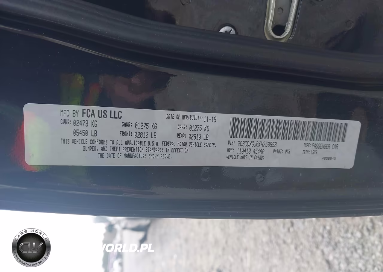 2019 Dodge Charger Scat Pack Rwd VIN:2C3CDXGJ0KH753958 - 9