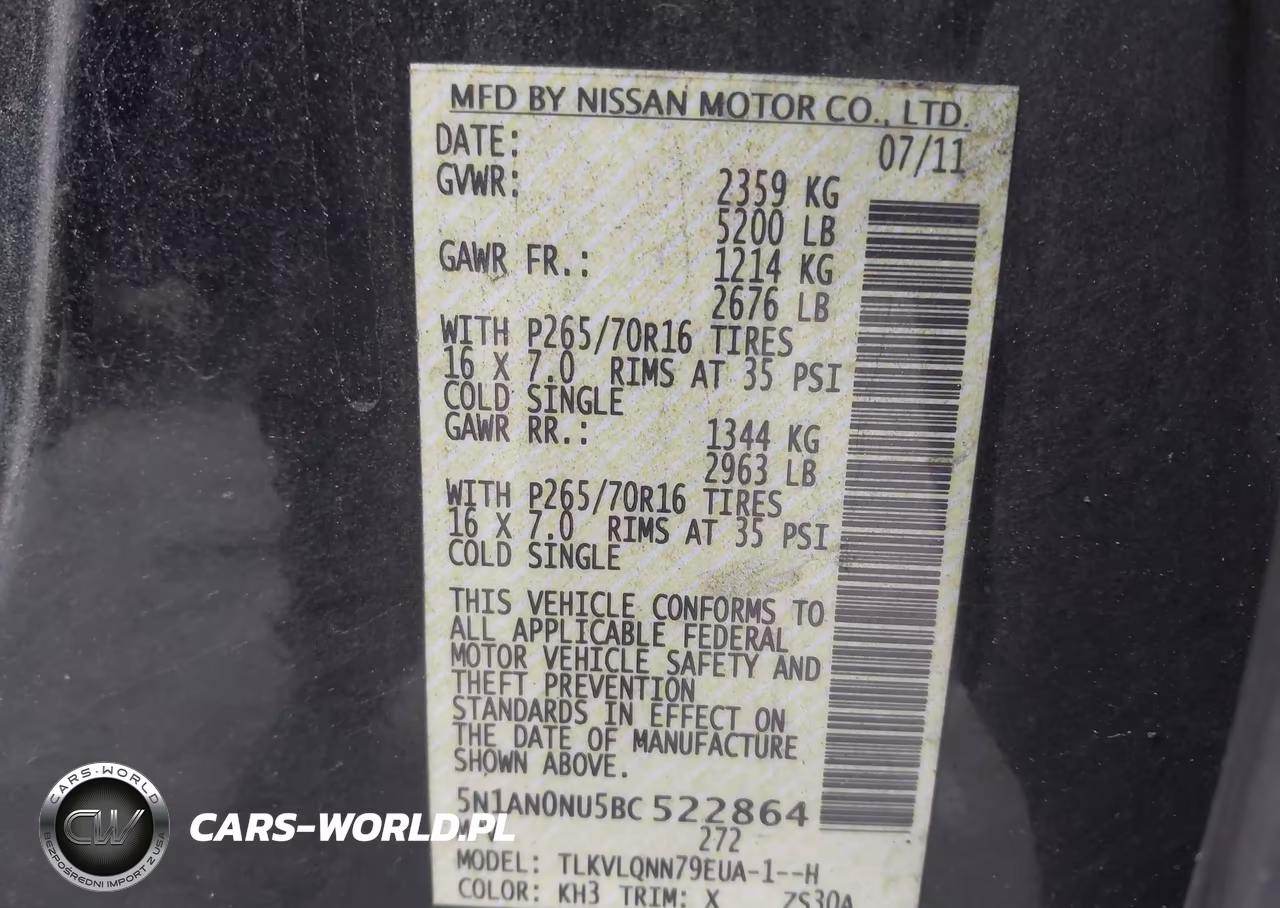 2011 Nissan Xterra X VIN:5N1AN0NU5BC522864 - 9