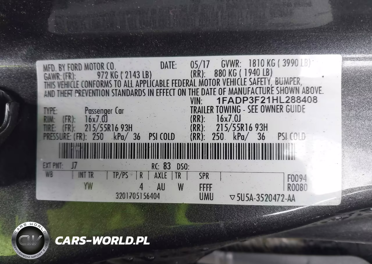 2017 Ford Focus Se VIN:1FADP3F21HL288408 - 9