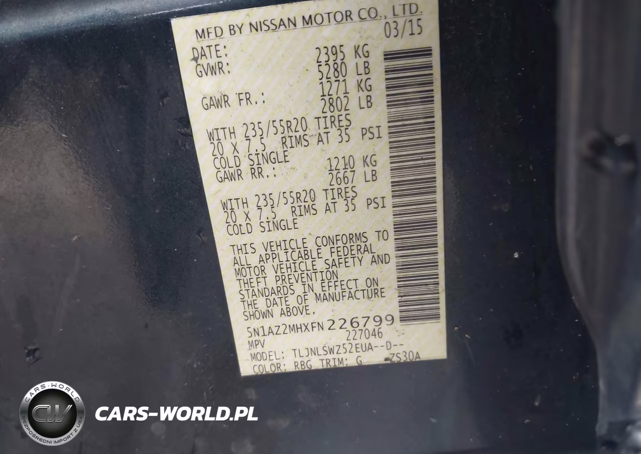 2015 Nissan Murano Platinum VIN:5N1AZ2MHXFN226799 - 9