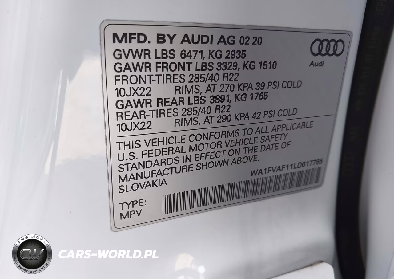 2020 Audi Q8 Prestige 55 Tfsi Quattro Tiptronic VIN:WA1FVAF11LD017785 - 9