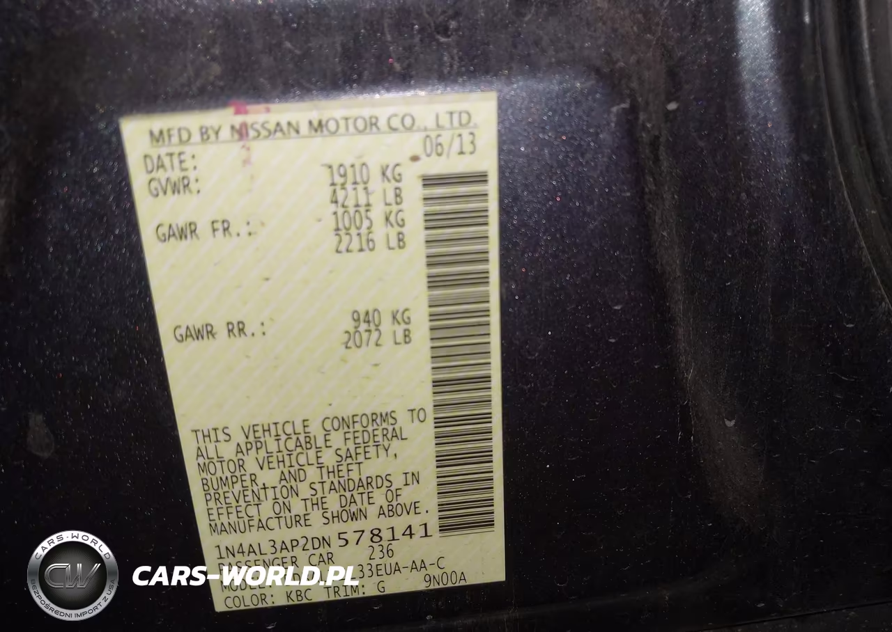 2013 Nissan Altima 2.5 Sv VIN:1N4AL3AP2DN578141 - 9
