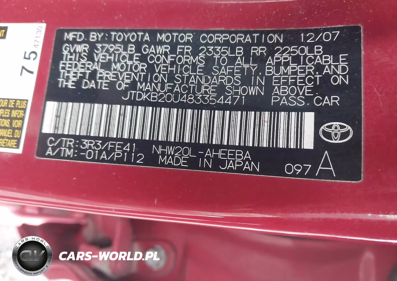 2008 Toyota Prius VIN:JTDKB20U483354471 - 9