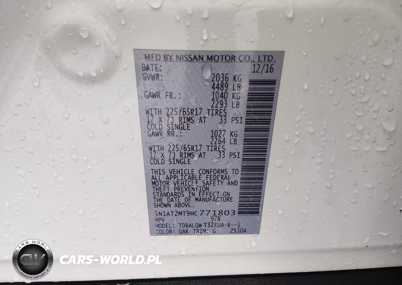 2017 Nissan Rogue Sv VIN:5N1AT2MT9HC771803 - 9