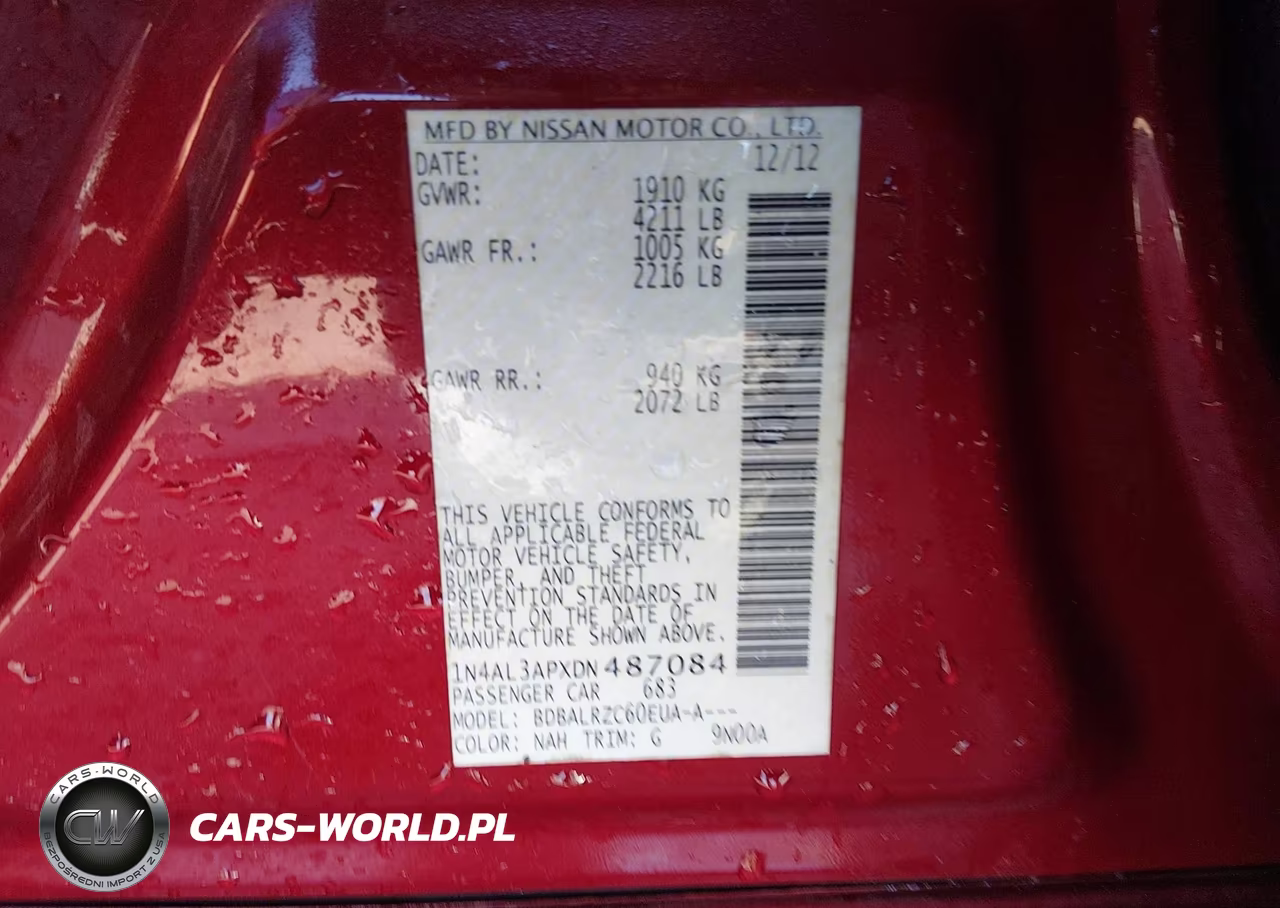 2013 Nissan Altima 2.5 S VIN:1N4AL3APXDN487084 - 9