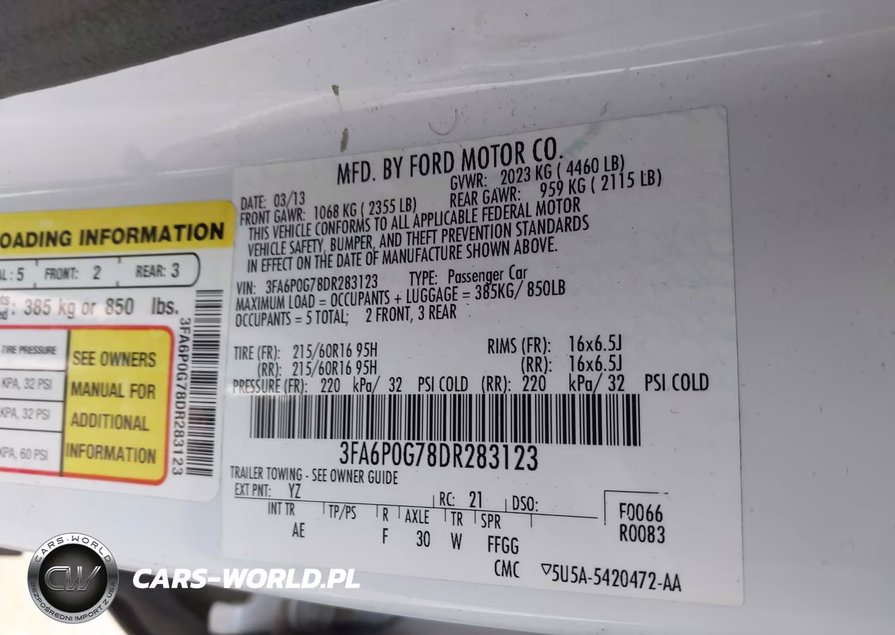 2013 Ford Fusion S VIN:3FA6P0G78DR283123 - 9