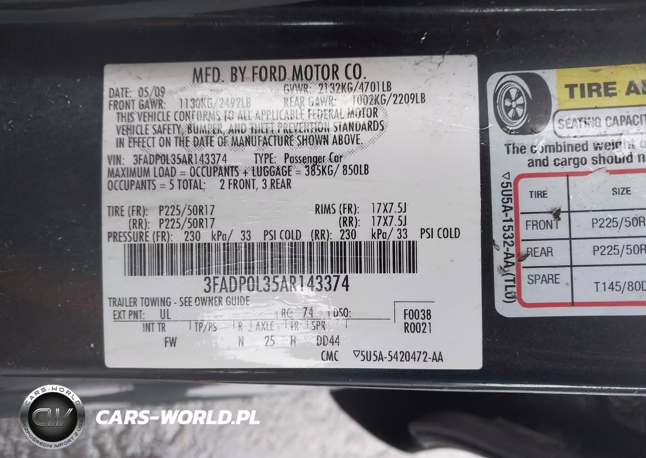 2010 Ford Fusion Hybrid VIN:3FADP0L35AR143374 - 9