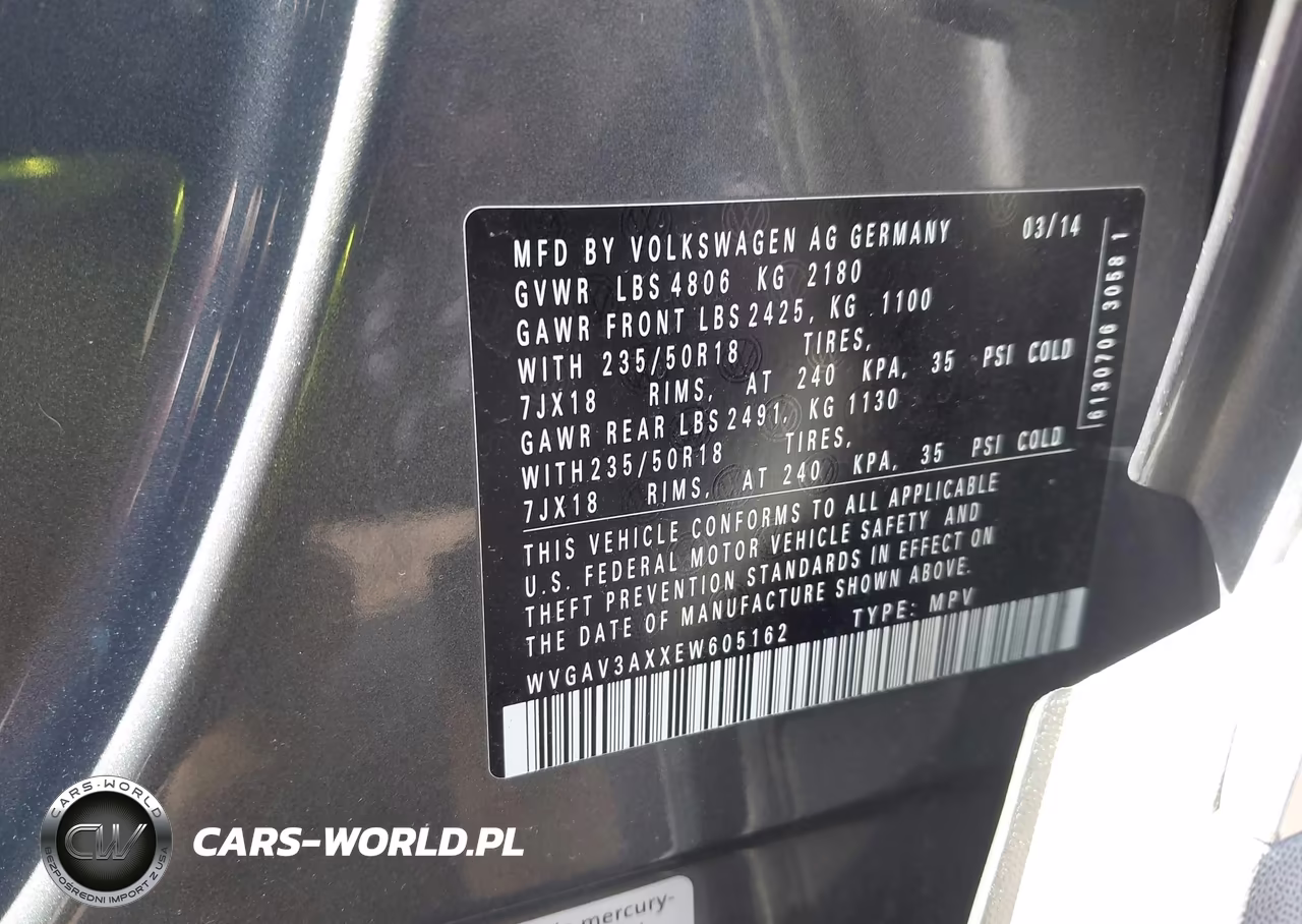 2014 Volkswagen Tiguan Sel VIN:WVGAV3AXXEW605162 - 9