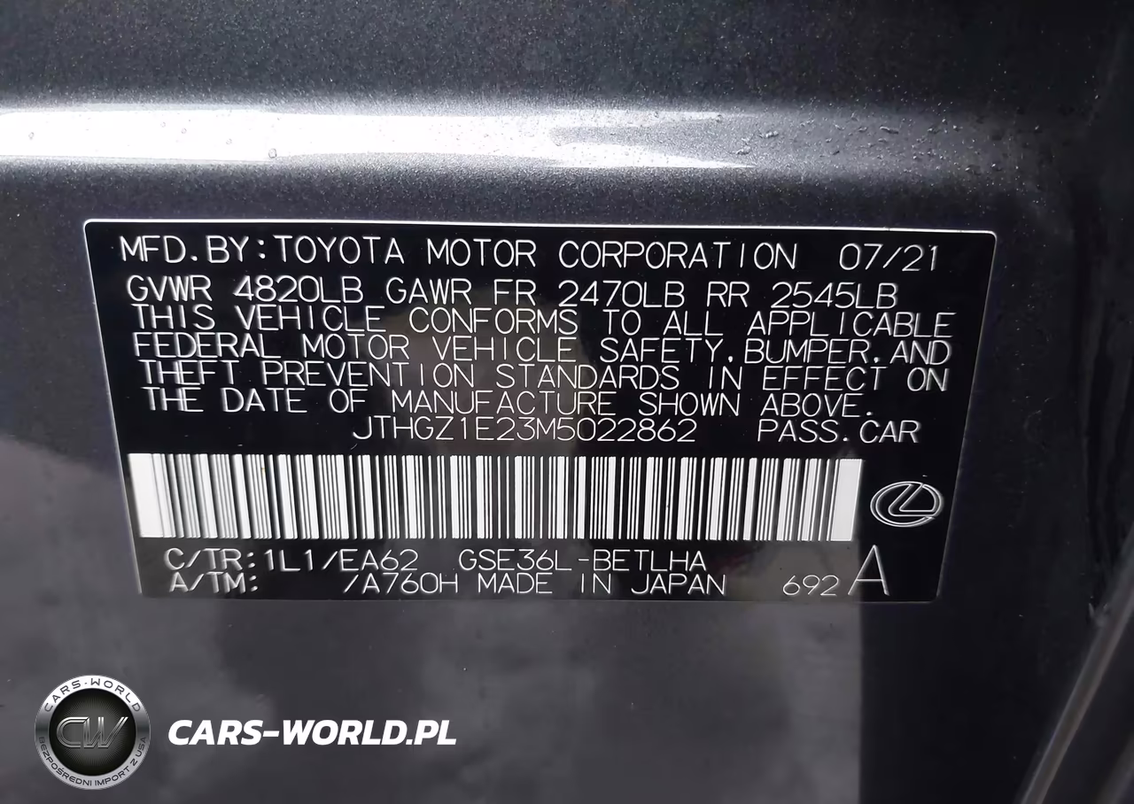 2021 Lexus Is 350 F Sport VIN:JTHGZ1E23M5022862 - 9