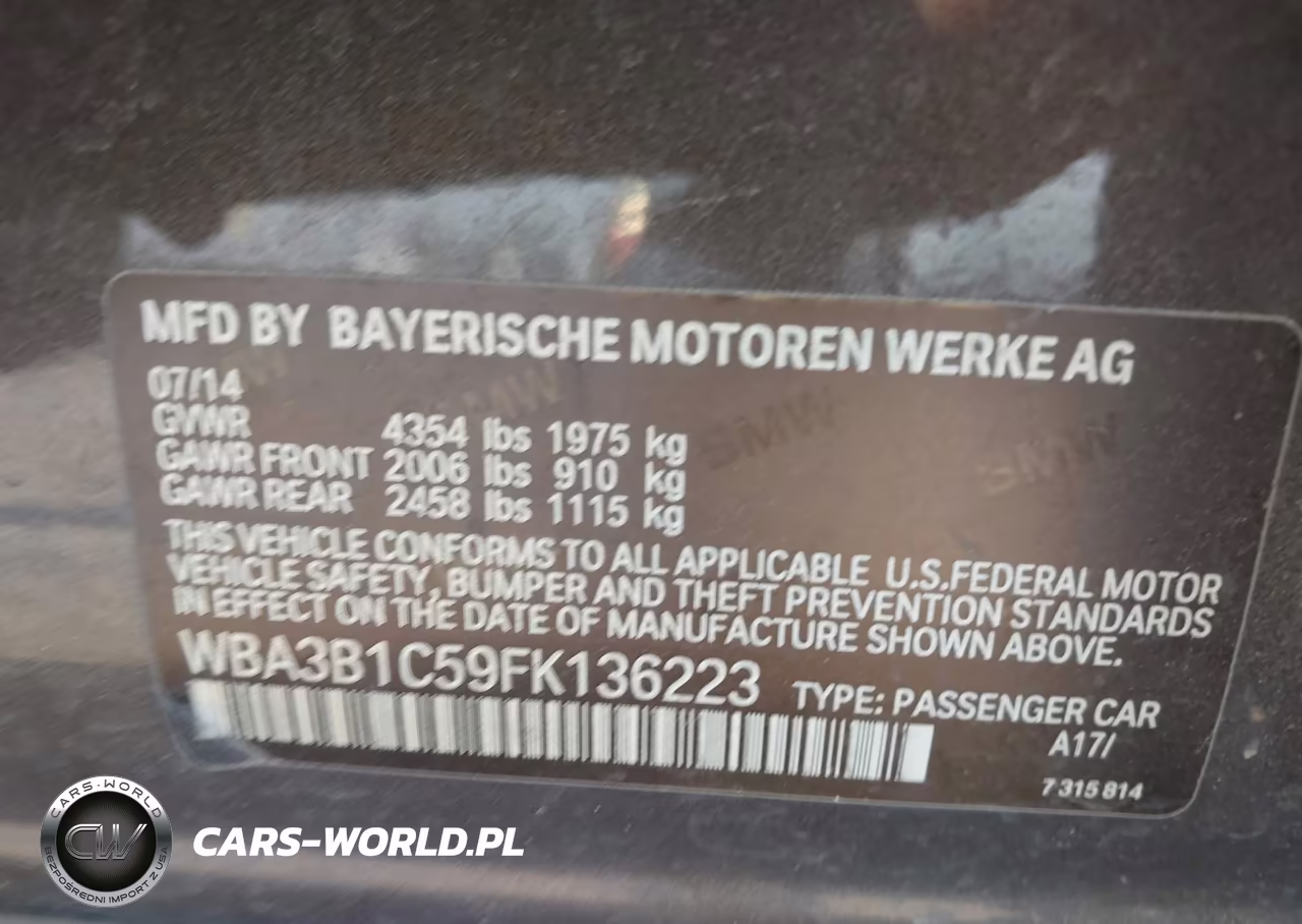 2015 BMW 320I VIN:WBA3B1C59FK136223 - 9
