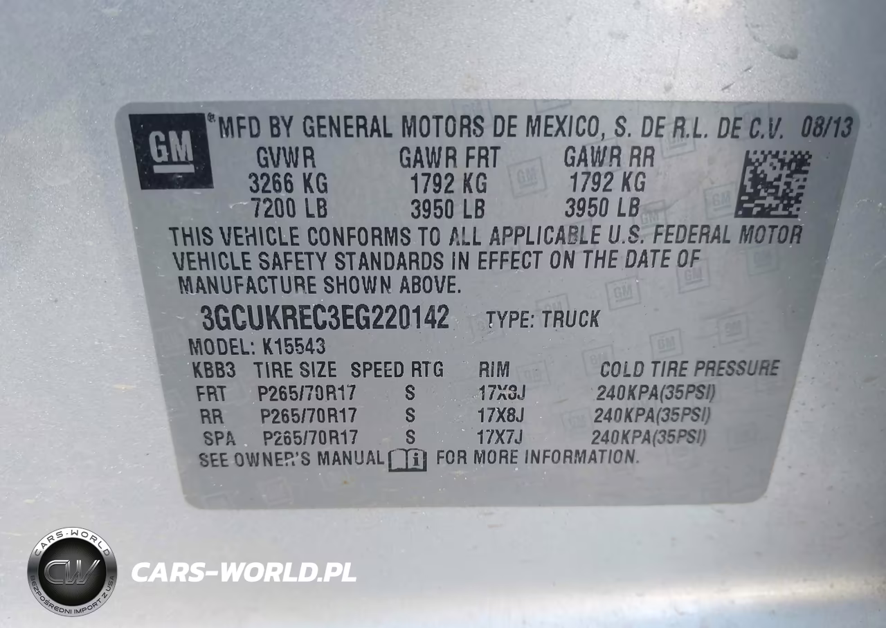 2014 Chevrolet Silverado 1500 2Lt VIN:3GCUKREC3EG220142 - 9