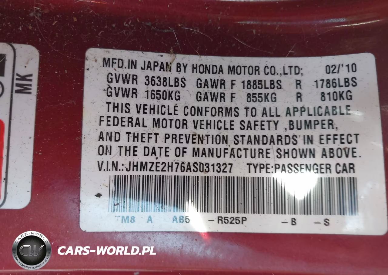 2010 Honda Insight Ex VIN:JHMZE2H76AS031327 - 9