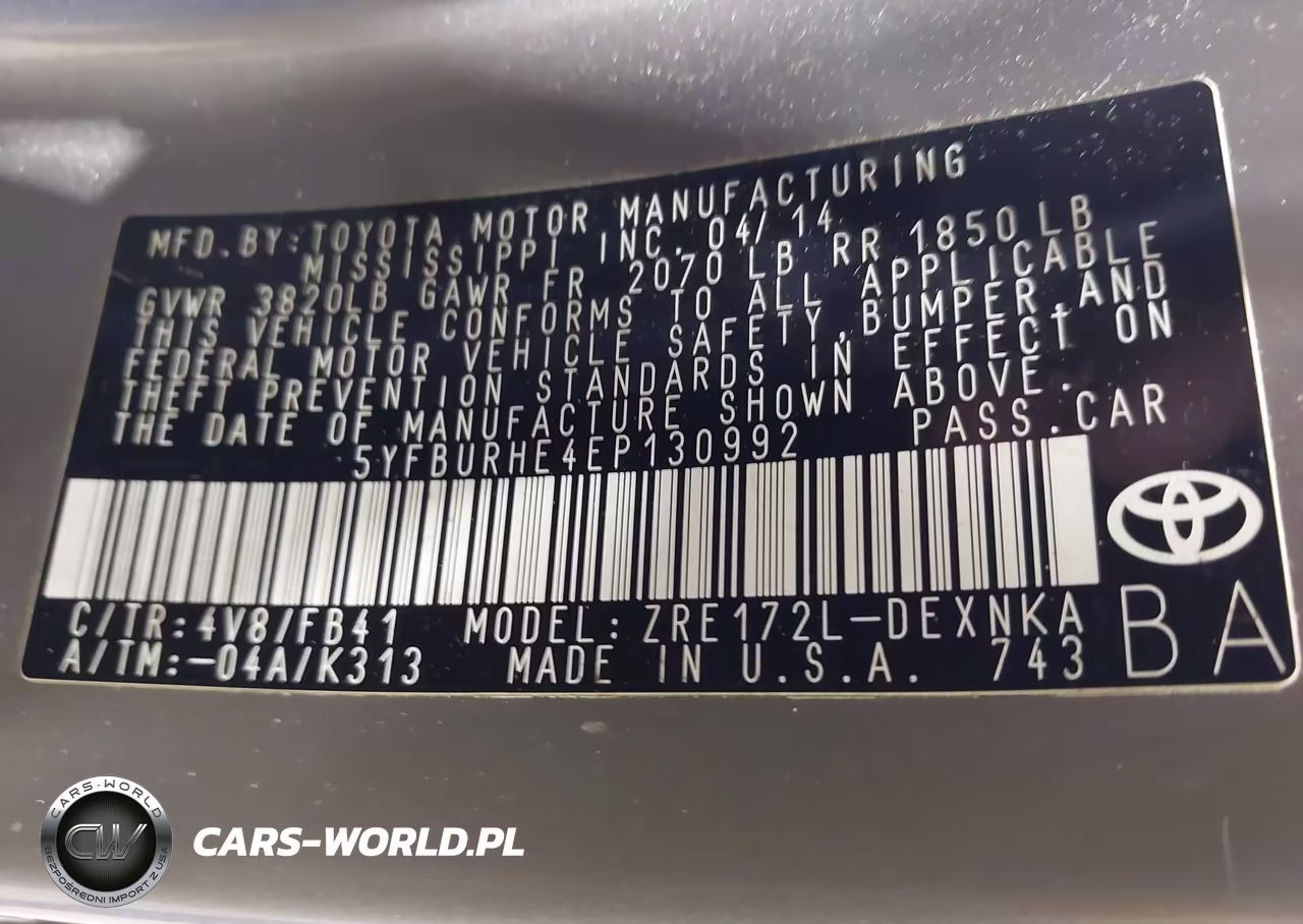 2014 Toyota Corolla Le VIN:5YFBURHE4EP130992 - 9