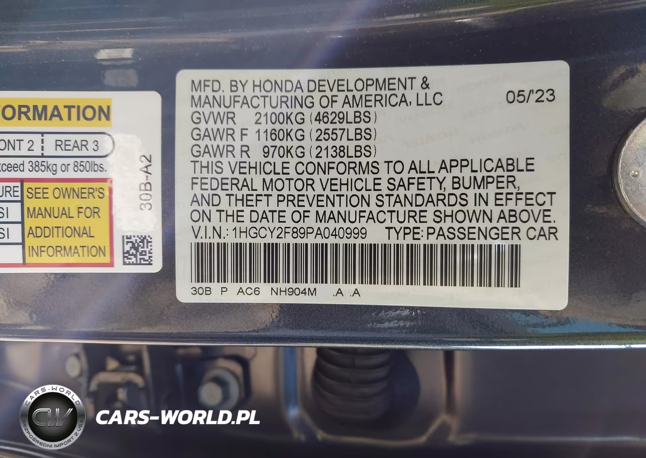 2023 Honda Accord Hybrid Touring VIN:1HGCY2F89PA040999 - 9